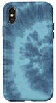 Coque pour iPhone X/XS Bleu Marine Spirale Tie-Dye Design Colorful Summer Vibes