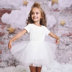 DOLLY BY LE PETIT TOM tutully t-shirt dress Tutu dress – white - small 4-6 år