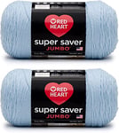 Red Heart Super Saver Lot de 2 pelotes de laine jumbo Bleu clair