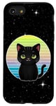 Coque pour iPhone SE (2020) / 7 / 8 Chaton drôle de chat dans l'espace mignon rétro art vintage