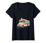 Womens Summer Ice Cream Truck Costume for Jingles and Vehicle Fans V-Neck T-Shirt