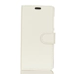Sony Xperia XZ3 Litchi PU Skinn Flip Deksel m. Stativ og Kortholder - Hvit