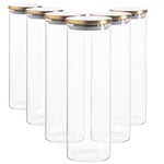 Argon Tableware Glass Storage Jars with Metal Lids - 2 Litre - Pack of 6