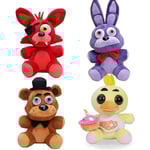 Foxy Piraten + Nightmare Bonnie + Freddy Fazbear + Chica Set Fem Nätter hos Freddy Set Fnaf Plysch Fnaf Leksaker Sist 8