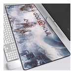 ITBT God of War Speed Gaming Mouse Pad,XXL Anime Mouse Mat,800x300mm, Extra Large Mousepad with Non-Slip Rubber Base,3mm Stitched Edges,for Computer PC,F