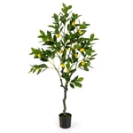 120 cm konstgjord citronträd med kruka & 18 citronlimeträd konstgjord växt Citrusväxt