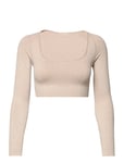 Aim´n Luxe Seamless Crop Long Sleeve Beige
