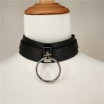 Kvinnor Cool Svart Choker Halsband Punk Goth Choker Gotisk PU Läder Choker