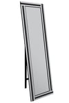 MirrorOutlet Triple Bevel Large Venetian Cheval Free Standing Black and Mirror 5Ft X 1Ft3 (150 X 40cm) YC123 Frameless