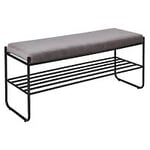 Nordic Furniture Group Blonville sittbänk/skohylla tyg grå/metall svart
