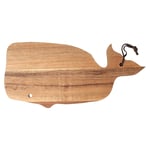 Ocean Whale Wooden Chopping Board with Leather Tie 38.5cm x 19cm Brown