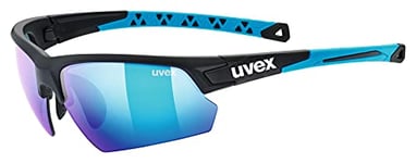 uvex Sportstyle 224 Set - Sports Sunglasses for Men and Women - incl. Interchangeable Lenses - incl. Interchangeable Lenses - Black Blue/Blue - One Size