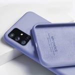 ECMQS Liquid Silicone Soft Cover Case For Samsung Galaxy A51 A50 S10 Plus S8 S9 S20 Ultra S10e A71 A70 A20 A30 For Samsung A50S Lilac Purple