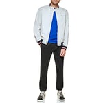 Tommy Hilfiger Men's Lightweight Varsity Rib Knit Bomber Jacket Shell, Ice Poly, XL