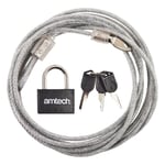 3m x 4mm Braided Steel Cable Anti-Theft & Padlock Laptop Monitor Tablets Pads