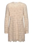 Dress Crochet Serge Kort Klänning Beige ROSEANNA