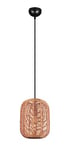 Trio, Suspension, Runa 1xE27, max.40,0 W Sisal, Brun, Corps: Métal, noir mat Ø:25,0cm, H:150,0cm IP20,Sans illuminant,Réglable en hauteur