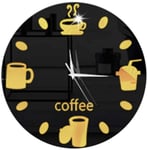 BANNAB Réfrigérateur Horloge magnétique Collante Suspendue Motif café Réfrigérateur Collante Horloge (Livraison sans Batterie) Horloge Murale