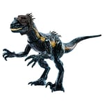 Mattel Jurassic World Figurine articulée et sonore de Indoraptor Attaque Extrême avec dispositif de traçage et 3 fonctions d’attaque, cadeau pour jeu réel et virtuel Jouet Enfant, Dès 4 ans, HKY12