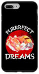 Coque pour iPhone 7 Plus/8 Plus Purrrfect Dreams Chat sushi endormi amusant pour homme, femme, enfant