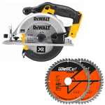 DeWalt DCS391 18V XR li-ion 165mm Circular Saw With 2 Extra 48 Teeth Wood Blade