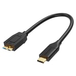 CableCreation Type USB C 3.1 vers Micro B Câble 10 Gbps Données Rapides Câble de Disque Dur Externe pour SSD HDD PC MacBook Pro 0.3m 1m,Black- 0.3M