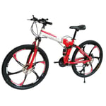 YHANS Speed Bicycle,Foldable 26In Carbon Steel Mountain Bike Tire Wear Resistance Is High Mountain Trail Bike Load Capacity 120Kg Men's/Ladies' Bike,Red,21 speed