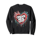 Mental Health Matters Create Heal Love Grovy Art Therapy Mom Sweatshirt