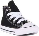 Converse Ashi Core Infants Lace Up High Top Trainers In Black Uk Size 4 - 9