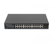 Lanberg Nätverksswitch 24-portar, 1GB POE+/2X GB 2X SFP RACK 19” Gigabit Ether