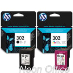 Original HP 302 Black & Colour Ink Cartridge For OfficeJet 3831 Printers