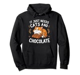 Chocolate Lover Cat Funny Saying Sweet Food Pullover Hoodie