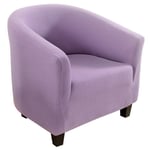 NIBESSER Chair Covers for Tub Chairs, Solid Color Armchair Covers Stretch Tub Chair Covers Jacquard Removable and Washable Bucket Chair Covers for Bar Counter Living Room Reception(Light Purple)