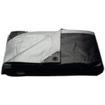 ETC Tarpaulin 5x8m 180G Silver/Black Rock -