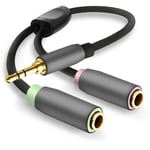 Câble Adaptateur Jack 3,5 mm mâle/2 x Jack 3,5 mm Femelle Noir (288715) - Helos