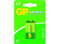GP Batteries Greencell 9V, Engångsbatteri, 9V, Zinkklorid, 9 V, 1 styck, Grön