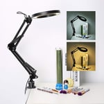 5X Daylight LED Magnifying Lamp, Clamp Glass with 10 Adjustable... 