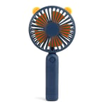 Cute Cartoon Mini Handheld Fan Portable USB Charging Fan Air Cooler for Student Dormitory Home Office Use 19x9x3.5cm-Blue