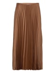 Pleated Midi Skirt *Villkorat Erbjudande Skirts Satin Brun Mango