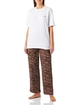 Calvin Klein Women's Sleep Set 000QS6976E Pyjamas, Brown (Floral Shadows/Mauve), L