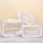 INF Reise-sminke- og børstevaskepose i tre deler Hvit