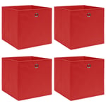 vidaXL opbevaringskasser 4 stk. 32x32x32 stof rød