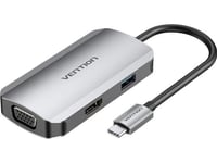 Usb-C To Hdmi, Vga, Usb 3.0, Pd 0.15M Docking Station Vention Toahb Grey