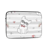 Laptop Case,10-17 Inch Laptop Sleeve Case Protective Bag,Notebook Carrying Case Handbag for MacBook Pro Dell Lenovo HP Asus Acer Samsung Sony Chromebook Computer,Gray White Dog 10 inch