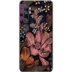 Xiaomi Mi Note 10 Pro Transparent Mobilskal Tecknade blommor