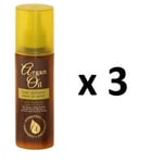 3x Organic Argan Oil Spray Heat Defence Moroccan Argan Oil Hair Treatment