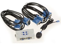 Boitier de partage KVM Switch Souris Clavier Ecran pour 4 PC - VGA / USB - Automatique et avec Télécommande - Cordons KVM fournis