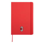 AC Milan - Carnet A5 Rouge Crest Classic - avec Couverture Rigide en PU - 192 Pages. Fermeture avec élastique et Marque Page Assortie. pour Tous Les Fans Rossoneri - Produit Officiel AC Milan
