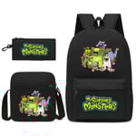 3st/ set My Singing Monsters Printed set med axelväska Case Skolväska Travel Day-väska Lätta bokväskor - Perfet