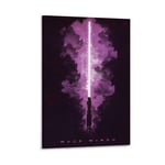 DRAGON VINES Cool Star Wars Purple Lightsaber Canvas Posters and Prints room decor for bedroom aesthetic12x18inch(30x45cm)